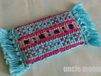 ドール用ツヴィスト刺繍のラグ（玄関・ルームマット）LB&RP　1/12ミニチュア・ファブリックの画像