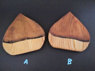 【特別価格】【栗】トレー　小物置き　菓子皿　木彫り　コエマツの画像
