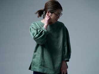 【プレミアム】Linen Top wafu史上最高の上質リネン トップス / ジェイド t029c-jad3の画像