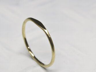 つや消し 真鍮ワンポイント槌目プレーンリング 1.2mm幅 マット BRASS｜325の画像