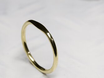 鏡面 真鍮ワンポイント槌目プレーンリング 1.5mm幅 ミラー BRASS｜326の画像
