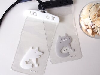 防水スマホケース【ハグわんこ＆にゃんこ】の画像