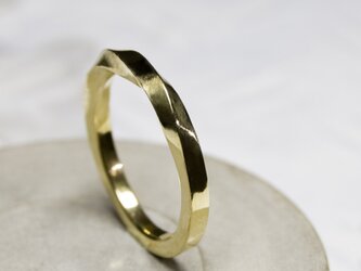 鏡面 真鍮ワンポイント1/2ツイストリング 2.0mm幅 ミラー BRASS｜344の画像