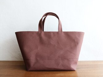 栗色　倉敷産8号帆布使用バスケット横【受注製作】の画像