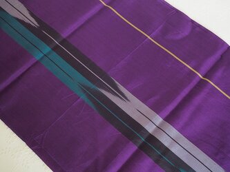 mi0031　銘仙・矢羽文様ハギレ・300cm☆古布・古裂/絞り/錦紗縮緬/正絹/人絹/モスリンの画像