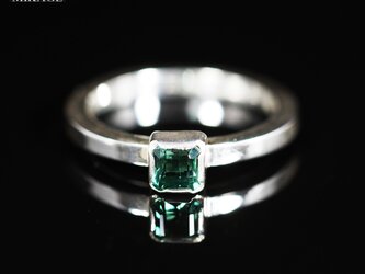 One and Only SQUARE：唯一の四角トルマリン銀９２５リングの画像