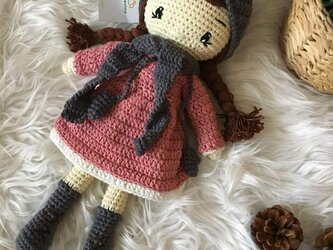 あみぐるみ 人形 ニットトイ ドール 編みぐるみ プレゼント ハンドメイド  出産祝い 女の子 お部屋飾り 手編み 衣装着せ替えの画像