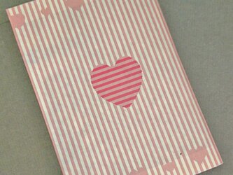 栞付き・和紙ブックカバー(文庫本サイズ)ピンクハートの画像