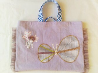 入学＆入園グッズ 手提げバッグ　ちょうちょ柄の画像