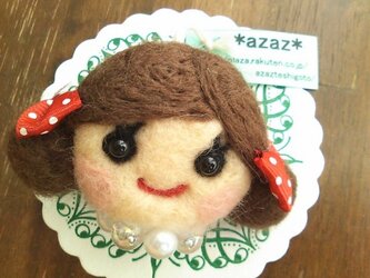 大人気♡オンナノコブローチ（ツインテール・こげ茶）の画像