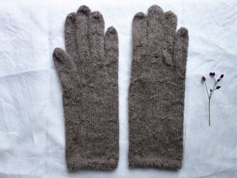 アルパカ糸の手袋/26センチの画像