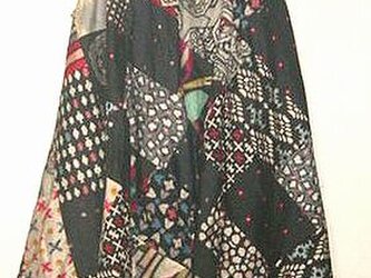 sold Out着物リメイク♪モノトーン銘仙色々イレギュラーヘムスカート♪ハンドメイド・オリジナル・の画像