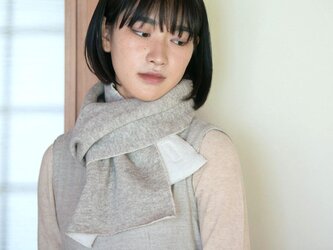 OrganicCottonヤク混起毛ニットコンパクトマフラーの画像