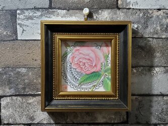最新作 原画 肉筆 一点もの ボールペンアート 額装付き 百貨店作家 人気 ボールペン画 絵画 薔薇 バラの絵の画像