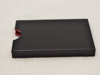 名刺入れ板バネ式　赤漆黒漆の画像