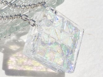 【More Premium】４月誕生石ガラス『ダイヤモンド【大】』シルバー925ネックレス【受注制作】の画像