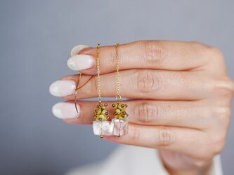 オパール・クリスタル(水晶)・天然石・ロングピアス　の画像