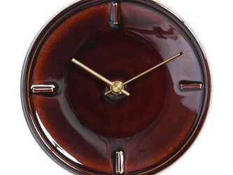 陶器の壁掛け時計　GLAZED CLOCK　あめ釉の画像