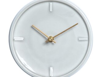 陶器の壁掛け時計　GLAZED CLOCK　ペールグレーの画像