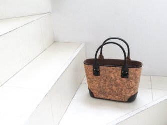 ：corkのトートバッグ(中)：303柄・黒の画像