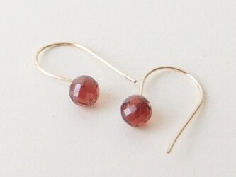 ガーネットフックピアス(14kgf）の画像