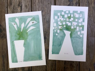 ゆる絵　ポストカード２枚組の画像
