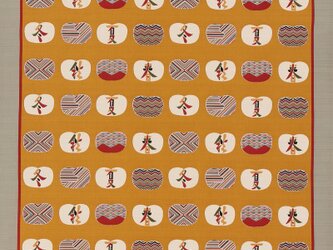 風呂敷　ふろしき 芹沢銈介　洲浜型四季文　金茶　綿100％　90cm×90cmの画像