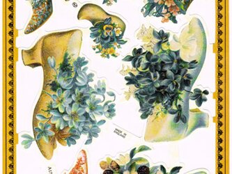 イギリス製クロモス 靴と花々 ラメなし　DA-CHE018の画像