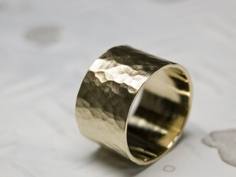 つや消し槌目 真鍮フラットリング 12.0mm幅 マットハンマー｜BRASS RING｜368の画像