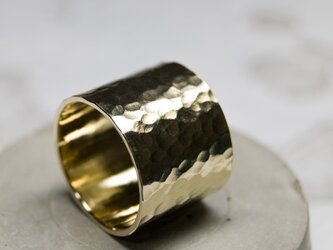 槌目 真鍮フラットリング 15.0mm幅 でこぼこ｜BRASS RING｜375の画像