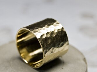 つや消し槌目 真鍮フラットリング 15.0mm幅 マットハンマー｜BRASS RING｜376の画像