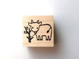 ＜ゴム製スタンプ＞「牛」(30mm)の画像