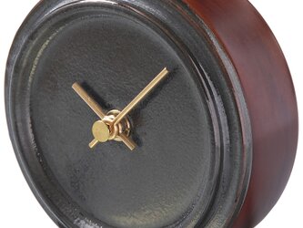 掛け置き時計　2WAY TILE WOOD CLOCK　メタル釉の画像