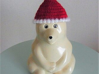 お人形用　サンタさん帽子　シロクマ貯金箱にもの画像