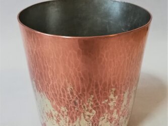 純銅/コップ　銀ロウ流し模様　内錫引きの画像