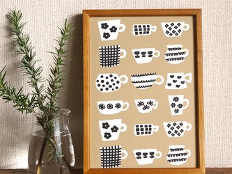「 happy mug (beige) 」A4ポスターの画像