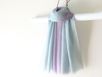 新作*手染めカシミヤ シルクストール 空×ライラックの画像