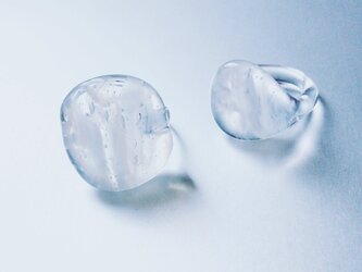 Snow white Glass Ring / Square or Rond shapedの画像