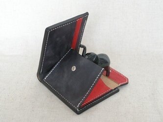 二つ折り財布《 BlueBlack & Red 》の画像