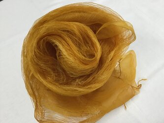 草木染め　シルクストール　コブナグサ　オレンジの画像