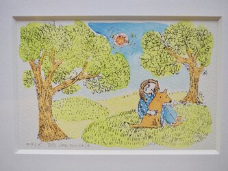 「のはらで」7／13　原画、額付きの画像