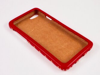 Leather handmade case  /  iPhone SE：【カラー】レッドの画像