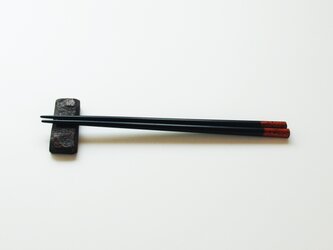 漆箸23cm・箸置きセット　金箔溜の画像