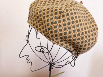 レトロドット柄ベレー帽の画像
