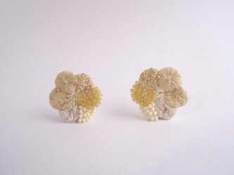 和花/刺繍 耳飾り ピアスの画像