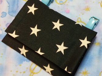 送料込み　ハンドメイド移動ポケット　シンプル　星柄　黒の画像