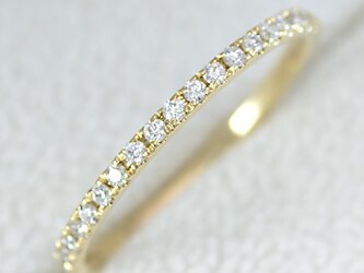 【4種展開】ハーフエタニティ―リング　ダイヤモンド/k18YGの画像
