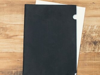 オールレザー A4サイズ レザーファイル 【ブラック】 牛革 本革 文房具 ステーショナリー HAK032の画像