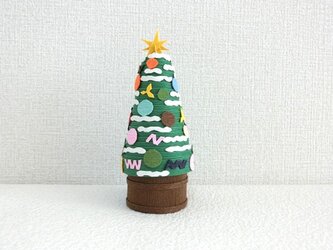 クラフトバンド　クリスマスツリー　小物入れにもなるインテリアの画像