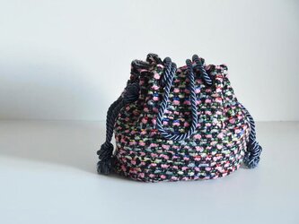 数量限定 2wayイタリア製ニットファンシーツイード マリンバッグ ピンクの画像